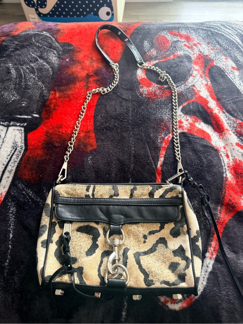 Rebecca Minkoff Animal Print Crossbody Bag with Chain Strap